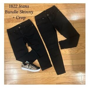 1822 Denim Jeans Bundle, Black Skinny + Crop Styles